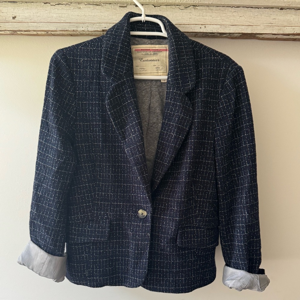 Blue / metallic tweed blazer